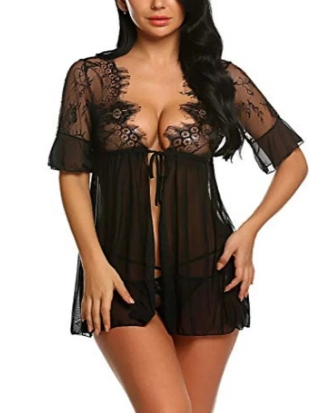 Women's Sexy-Lingerie Babydoll Sleepwear Underwear Lace Dress Nightwear
